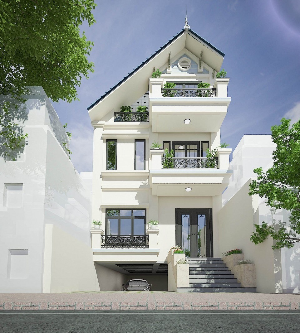 Mẫu nhà ống có tầng bán hầm tuyệt đẹp nhất